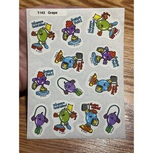 Trend Silly Scratch N’ Sniff Stickers Nice Grape Smell 90s T-143 HTF